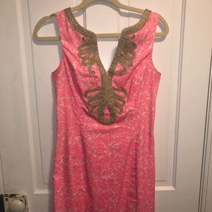 Pink Lilly with gold neckline